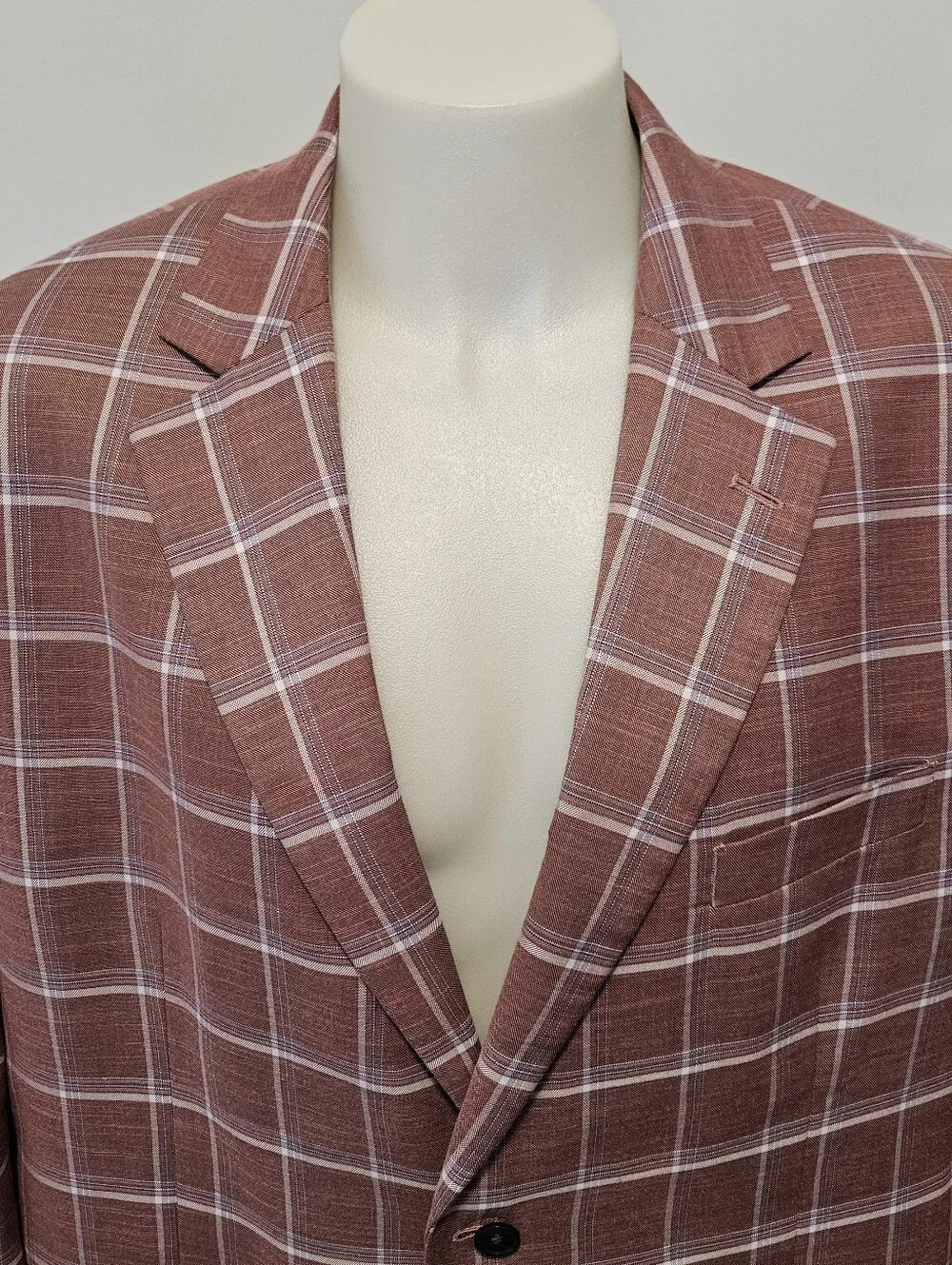 Oak‎ Hill Windowpane Sport Coat Two Button Plaid Size 2XL 50-52 Color Barry